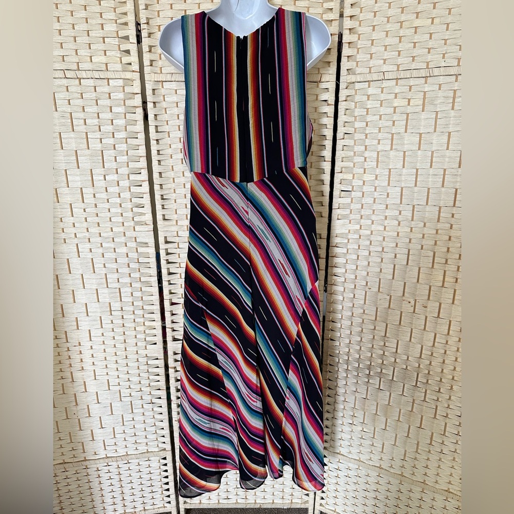 Ralph Lauren Women’s Multicolor Striped Sleeveless V-Neck Dress NO BELT - Picture 4 of 9